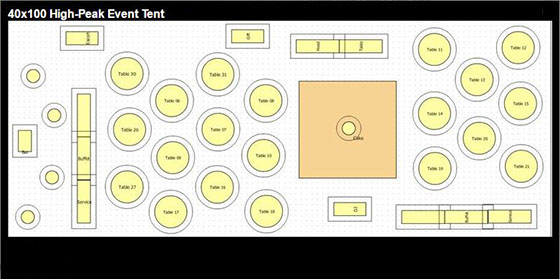 40x100 high-peak event tent